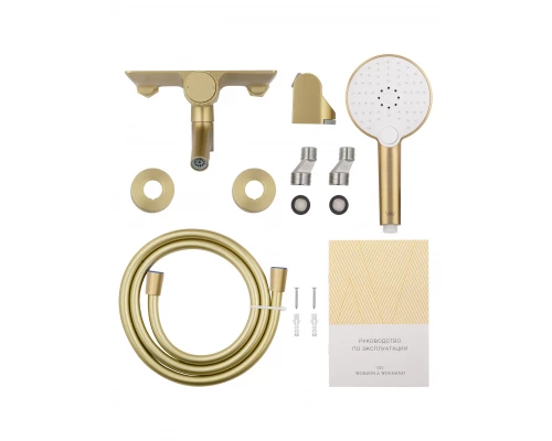 Смеситель для ванны с душем WONZON & WOGHAND CLICK, Брашированное золото (WW-FE05L221- BG)