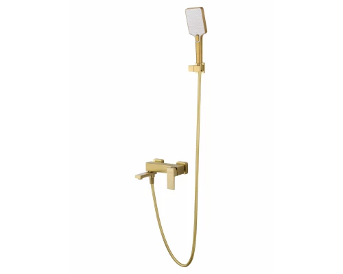 Смеситель для ванны с душем WONZON & WOGHAND CUBE 2.0, Брашированное золото (WW-88037068-BG)