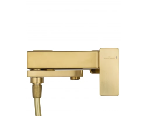 Смеситель для ванны с душем WONZON & WOGHAND CUBE 2.0, Брашированное золото (WW-88037068-BG)