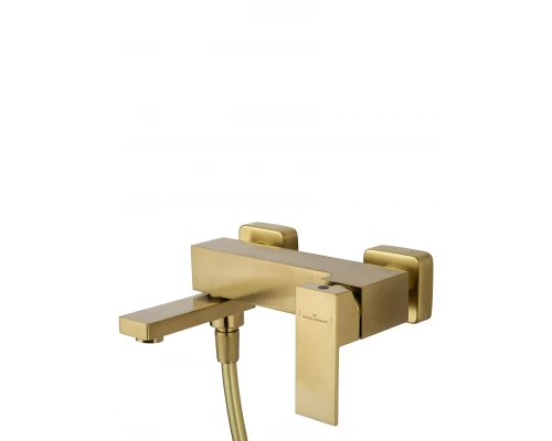 Смеситель для ванны с душем WONZON & WOGHAND CUBE, Брашированное золото (WW-88639016- BG)