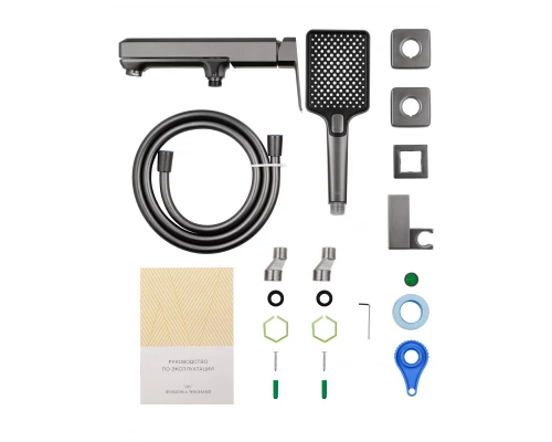 Смеситель для ванны с душем WONZON & WOGHAND DIAMOND, Темный графит (WW-88639011-BGM)