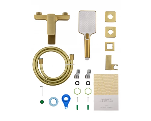 Смеситель для ванны с душем WONZON & WOGHAND EDGE, Брашированное золото (WW-88639003A- BG)