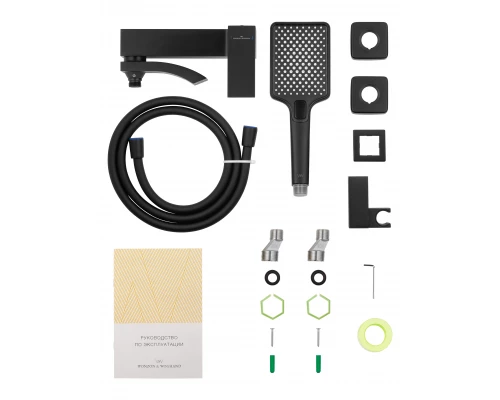 Смеситель для ванны с душем WONZON & WOGHAND FIT, Черный матовый (WW-88639009-MB)