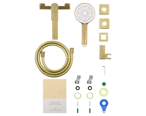 Смеситель для ванны с душем WONZON & WOGHAND FRAME, Брашированное золото (WW-88639010- BG)