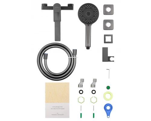 Смеситель для ванны с душем WONZON & WOGHAND FRAME, Темный графит (WW-88639010-BGM)