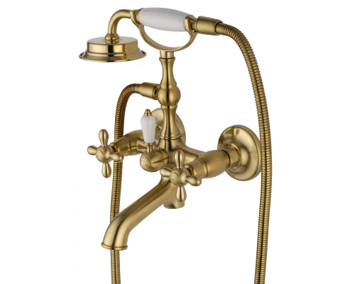 Смеситель для ванны с душем WONZON & WOGHAND RETRO, Брашированное золото (WW-88639020- BG)