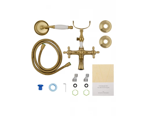 Смеситель для ванны с душем WONZON & WOGHAND RETRO, Брашированное золото (WW-88639020- BG)