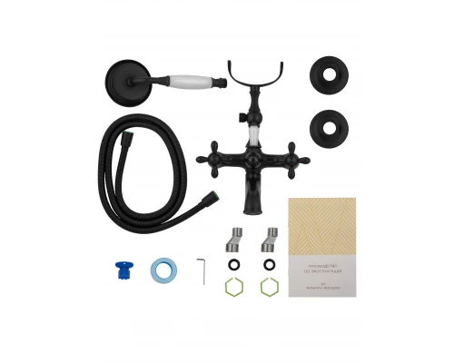 Смеситель для ванны с душем WONZON & WOGHAND RETRO, Черный матовый (WW-88639020-MB)