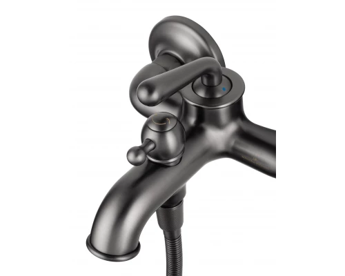 Смеситель для ванны с душем WONZON & WOGHAND STEAM, Темный графит (WW-88639008-BGM)