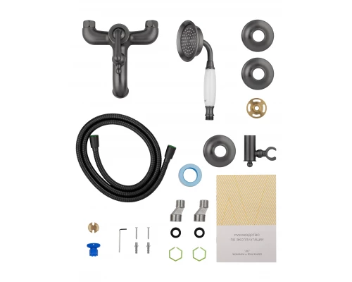 Смеситель для ванны с душем WONZON & WOGHAND STEAM, Темный графит (WW-88639008-BGM)