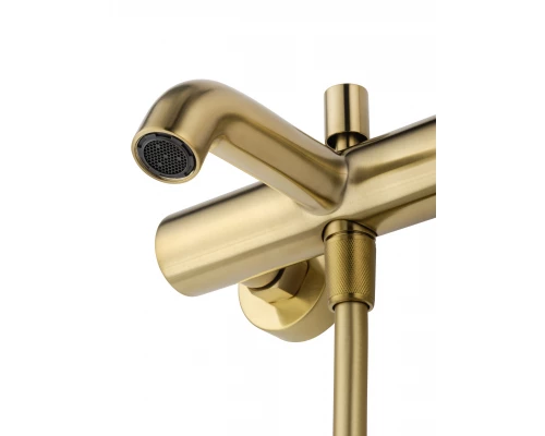 Смеситель для ванны с душем WONZON & WOGHAND STICK, Брашированное золото (WW-88639017- BG)