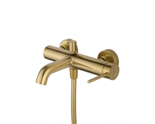 Смеситель для ванны с душем WONZON & WOGHAND STICK, Брашированное золото (WW-88639017- BG)