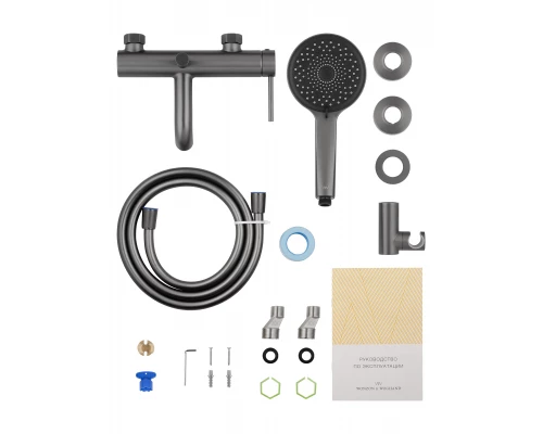 Смеситель для ванны с душем WONZON & WOGHAND STICK, Темный графит (WW-88639017-BGM)