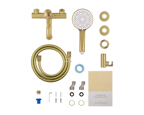Смеситель для ванны с душем WONZON & WOGHAND TOR, Брашированное золото (WW-88037073-BG)
