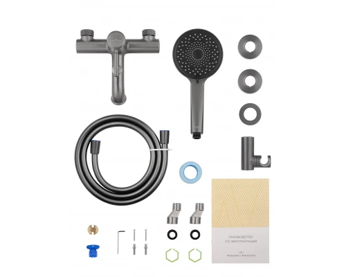 Смеситель для ванны с душем WONZON & WOGHAND TOR, Темный графит (WW-88037073-BGM)