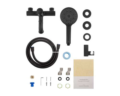 Смеситель для ванны с душем WONZON & WOGHAND TOR, Черный матовый (WW-88037073-MB)