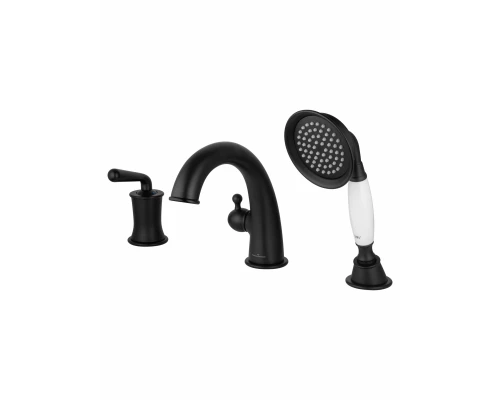 Смеситель на борт ванны WONZON & WOGHAND STEAM, Черный матовый (WW-88659008-MB)