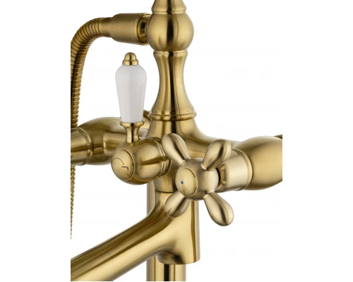 Смеситель для ванны напольного монтажа WONZON & WOGHAND RETRO, Брашированное золото (WW-88649020-BG)