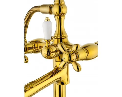 Смеситель для ванны напольного монтажа WONZON & WOGHAND RETRO, Глянцевое золото (WW-88649020-PG)