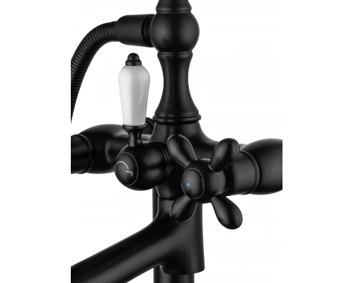 Смеситель для ванны напольного монтажа WONZON & WOGHAND RETRO, Черный матовый (WW-88649020-MB)