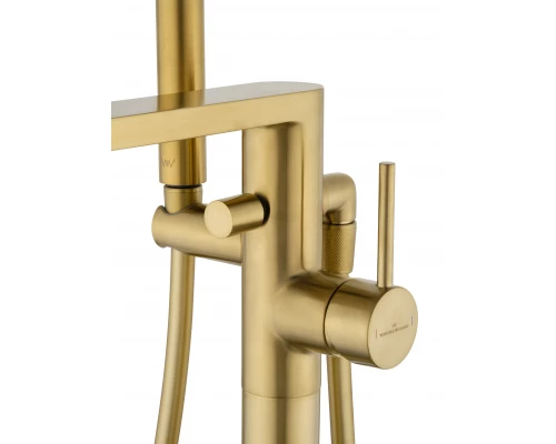 Смеситель для ванны напольного монтажа WONZON & WOGHAND STICK, Брашированное золото (WW-88649901- BG)