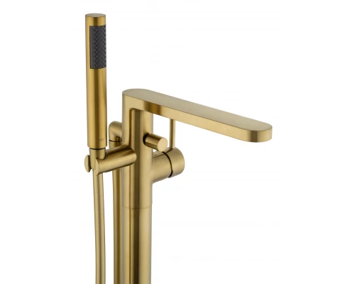 Смеситель для ванны напольного монтажа WONZON & WOGHAND STICK, Брашированное золото (WW-88649901- BG)