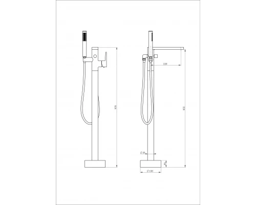Смеситель для ванны напольного монтажа WONZON & WOGHAND STICK, Хром (WW-88649901-CR)