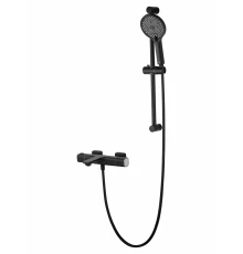 Смеситель для ванны с душем и термостатом WONZON & WOGHAND SOLID, Черный матовый (WW-C2011-A-MB)