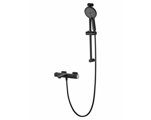 Смеситель для ванны с душем и термостатом WONZON & WOGHAND SOLID, Черный матовый (WW-C2011-A-MB)