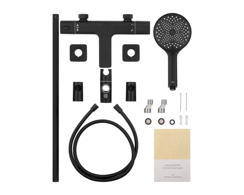 Смеситель для ванны с душем и термостатом WONZON & WOGHAND SOLID, Черный матовый (WW-C2011-A-MB)