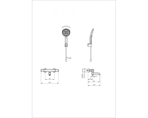 Смеситель для ванны с душем и термостатом WONZON & WOGHAND STAY 2, Брашированное золото (WW-B2016-A1-BG)