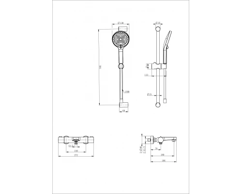 Смеситель для ванны с душем и термостатом WONZON & WOGHAND, Брашированное золото (WW-C2018-A-BG)