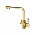Смеситель для кухни c подключением фильтра WONZON & WOGHAND, Брашированное золото (WW-88458003-BG)