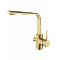 Смеситель для кухни c подключением фильтра WONZON & WOGHAND, Брашированное золото (WW-88458003-BG)