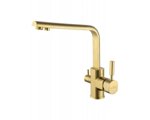 Смеситель для кухни c подключением фильтра WONZON & WOGHAND, Брашированное золото (WW-88458003-BG)