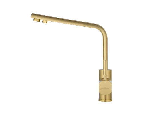 Смеситель для кухни c подключением фильтра WONZON & WOGHAND, Брашированное золото (WW-88458003-BG)