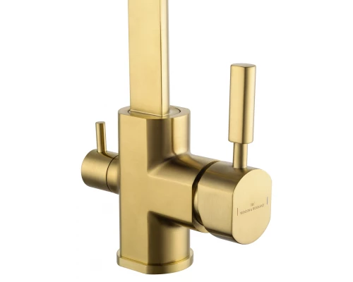 Смеситель для кухни c подключением фильтра WONZON & WOGHAND, Брашированное золото (WW-88458003-BG)