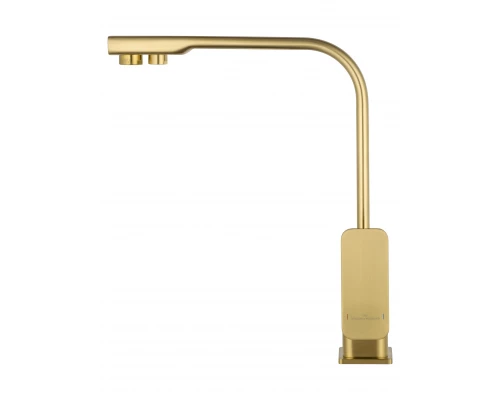 Смеситель для кухни c подключением фильтра WONZON & WOGHAND, Брашированное золото (WW-88458004-BG)
