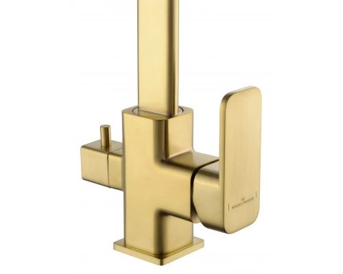 Смеситель для кухни c подключением фильтра WONZON & WOGHAND, Брашированное золото (WW-88458004-BG)