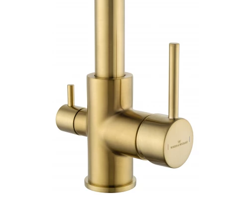 Смеситель для кухни c подключением фильтра WONZON & WOGHAND, Брашированное золото (WW-88458005-BG)