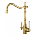 Смеситель для кухни c подключением фильтра WONZON & WOGHAND, Брашированное золото (WW-88458006-BG)