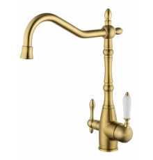 Смеситель для кухни c подключением фильтра WONZON & WOGHAND, Брашированное золото (WW-88458006-BG)