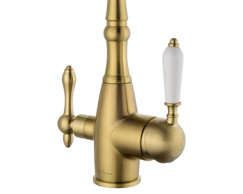 Смеситель для кухни c подключением фильтра WONZON & WOGHAND, Брашированное золото (WW-88458006-BG)