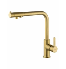 Смеситель для кухни c подключением фильтра WONZON & WOGHAND, Брашированное золото (WW-88458008-BG)