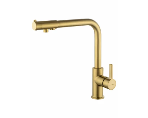Смеситель для кухни c подключением фильтра WONZON & WOGHAND, Брашированное золото (WW-88458008-BG)