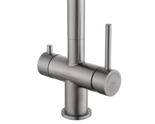 Смеситель для кухни c подключением фильтра WONZON & WOGHAND, Брашированный никель (WW-3211-BS)