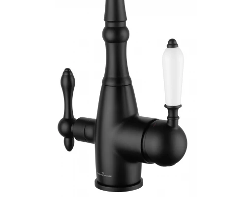 Смеситель для кухни c подключением фильтра WONZON & WOGHAND, Черный матовый (WW-88458006-MB)