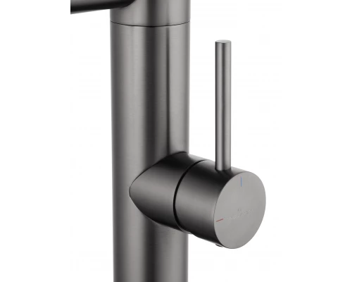 Смеситель для кухни с гибким изливом и подключением фильтра WONZON & WOGHAND, Темный графит (WW-88458007-BGM)