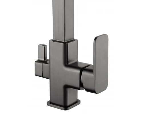 Смеситель для кухни с гибким изливом и подключением фильтра WONZON & WOGHAND, Темный графит (WW-88458012-BGM )