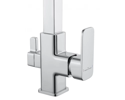 Смеситель для кухни с гибким изливом и подключением фильтра WONZON & WOGHAND, Хром (WW-88458012-CR)